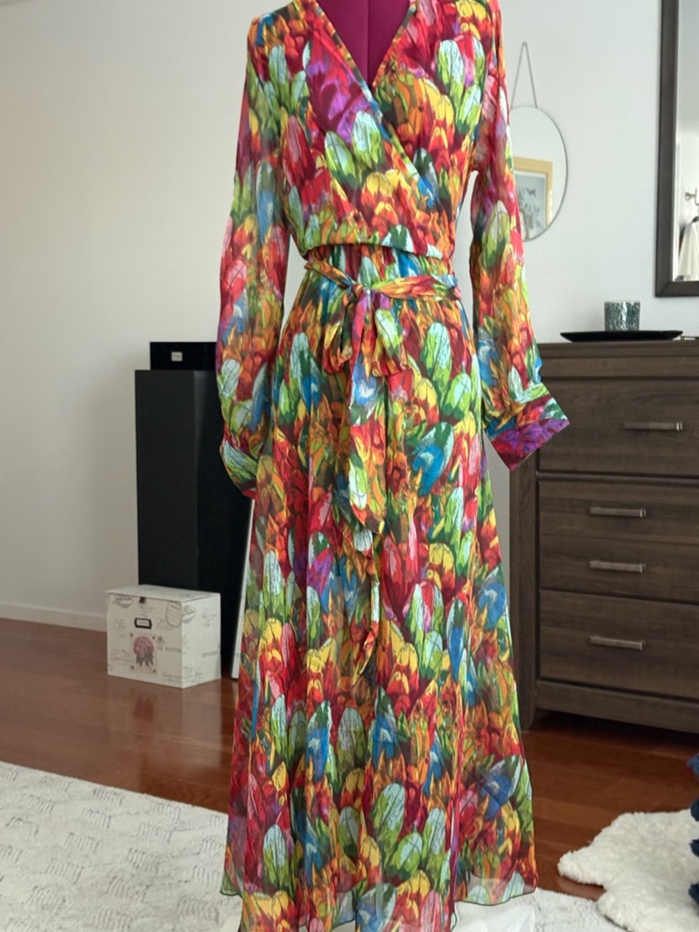 NEW with tags Tropical leather SPY EXCHANGE ZONE Maxi Dress SZ XL